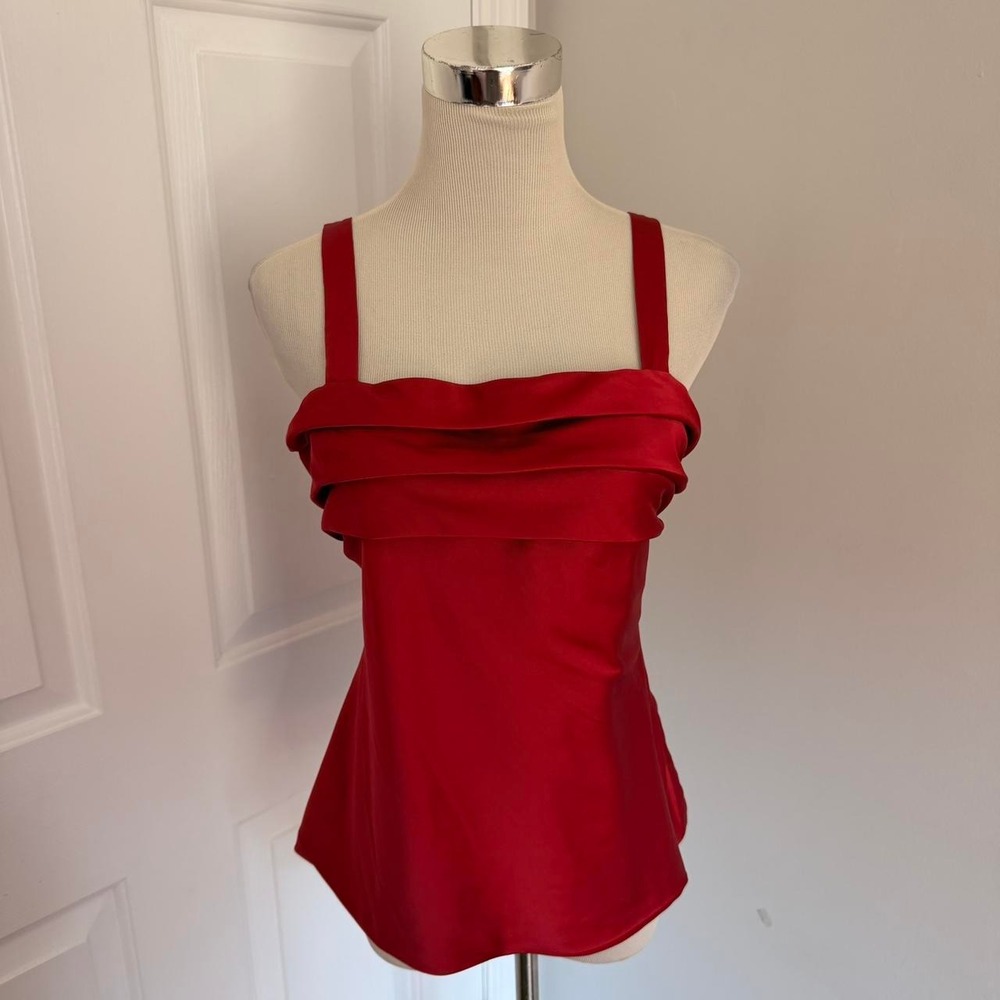 Y2K RED THE LIMITED PLEATED BUST TANK TOP